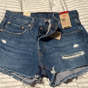 Levi's Women's Distressed Blue Jean Shorts